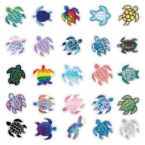 Laptop Decorative Waterproof Stickers 41pcs Turtle For Suitcase Guitar Bottle Notebook PC