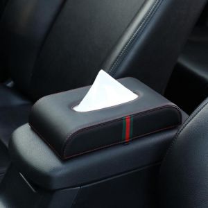 Car Microfiber Leather Handrest Tissue Box Napkin Pumping Paper Portable Office Paper Holder Case