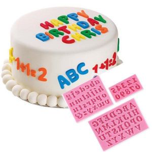 Honana 3Pcs Letters &amp; Numbers Fondant Cake Molds Soap Chocolate Mold
