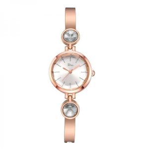 קונים ת'כלס... חווית קנייה מעולם אחר שעונים  Elegant Big Crystal Alloy Strap Slim Ladies Dress Bracelet Women Simple Dial Quartz Watch