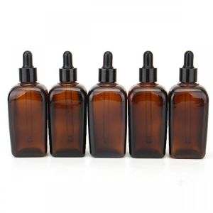 5pcs Amber Glass Liquid Reagent Pipette Essential Oil Perfume Bottles Eye Droppe