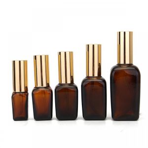 5pcs Amber Glass Liquid Reagent Pipette Bottles for Essential Oil Perfume Toner