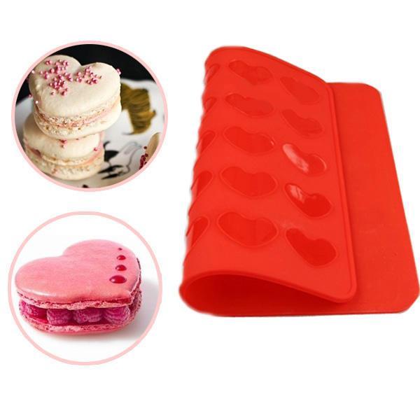 קונים ת'כלס... חווית קנייה מעולם אחר כלים לבית  Heart Macaron Baking Mold Silicone Mat Pastry Sheet Muffin Tray